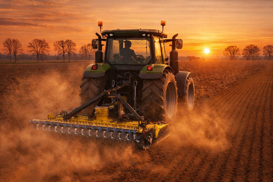 Erpice rotante per affinamento e controllo del terreno